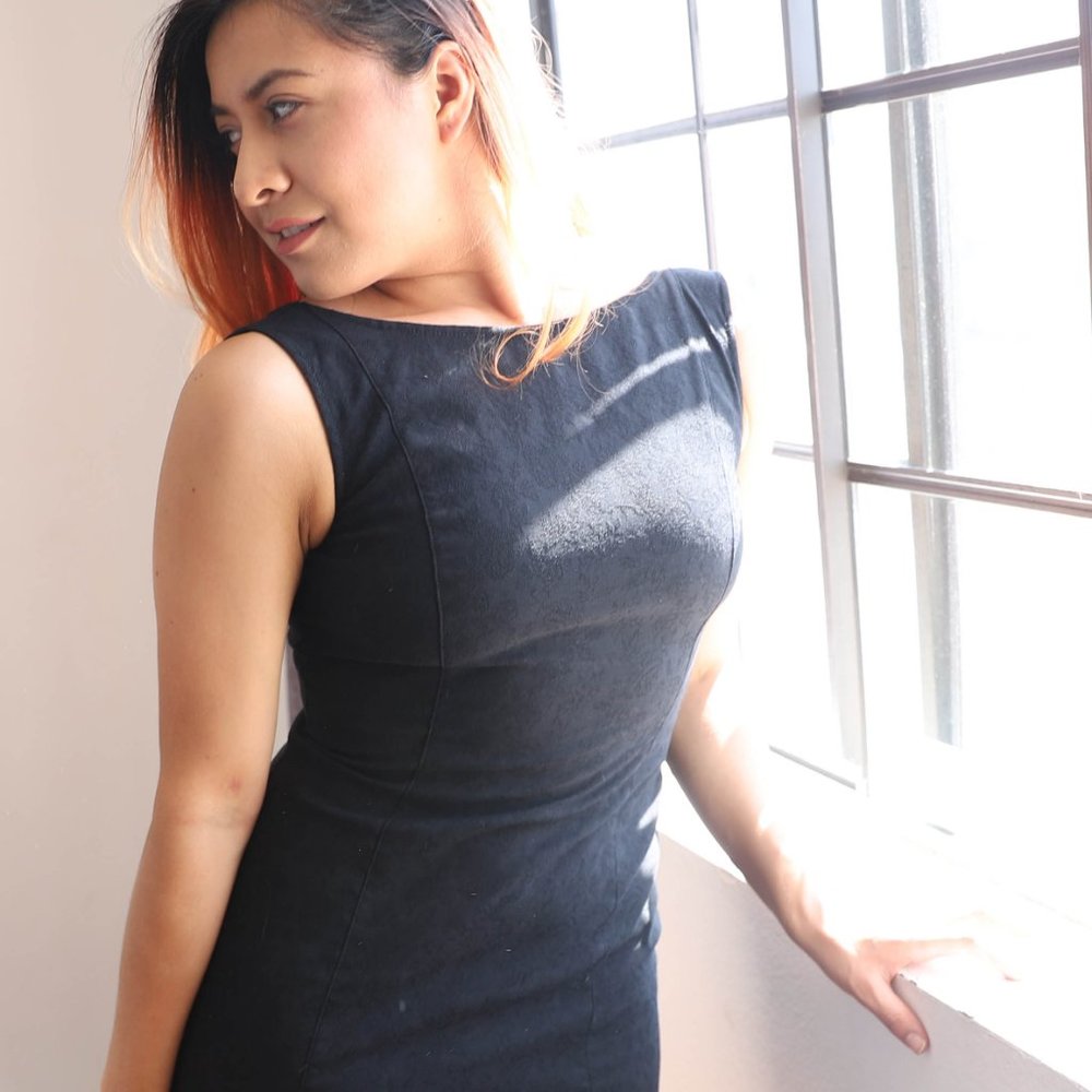 United Colors of Benetton-LBD Jacquard mini dress